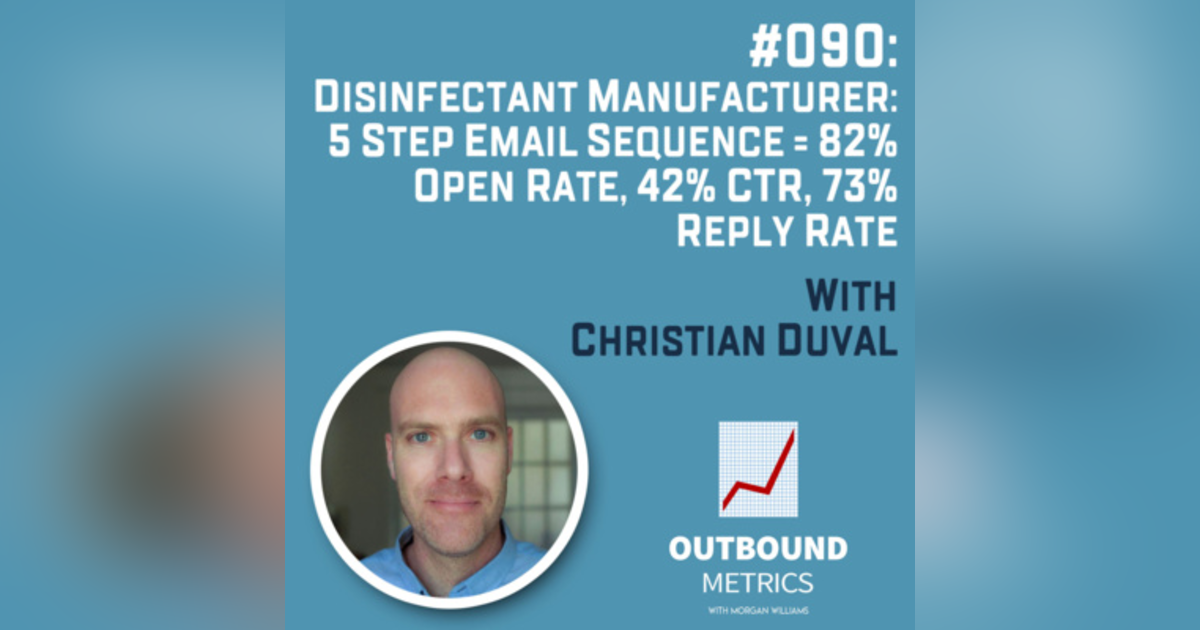 #090: Disinfectant Manufacturer: 5 Step Email Sequence = 82% open rate, 42% CTR, 73% reply rate (Christian Duval) #090: Disinfectant Manufacturer: 5 Step Email Sequence = 82% open rate, 42% CTR, 73% reply rate (Christian Duval)