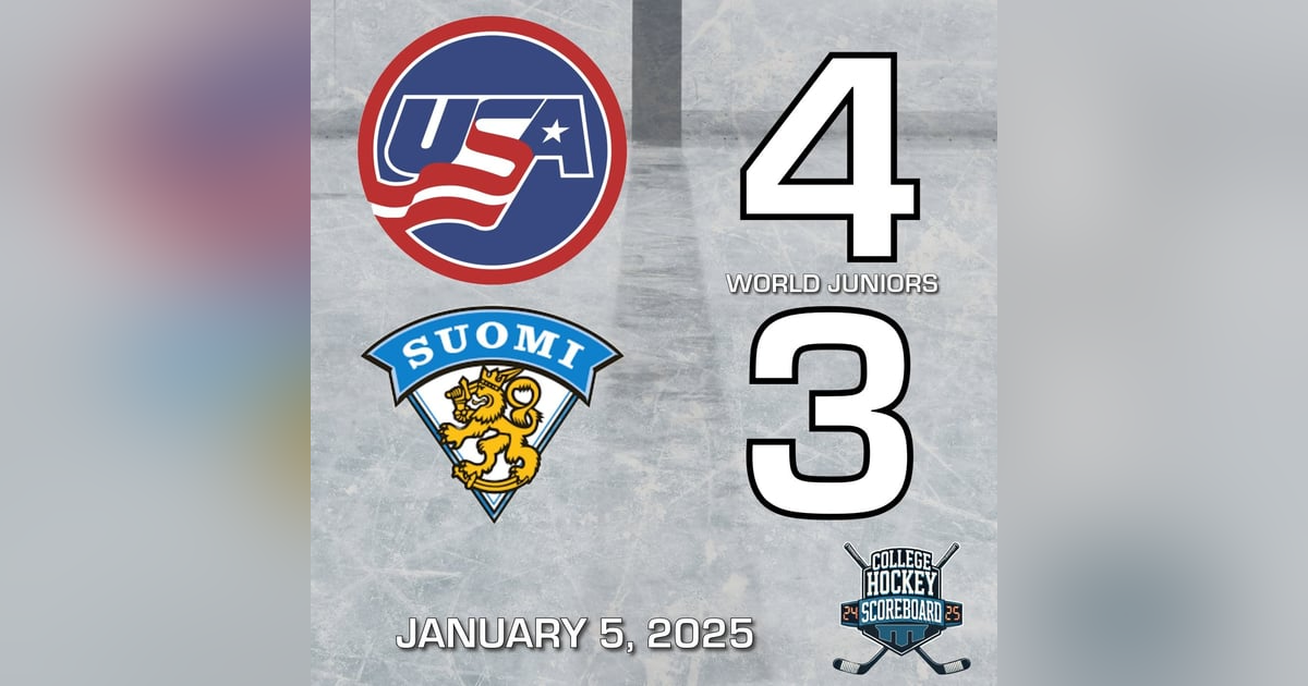 Collegians lead Team USA to victory over Finland at IIHF World Junior Championships - CHS 1-5-25 Collegians lead Team USA to victory over Finland at IIHF World Junior Championships - CHS 1-5-25