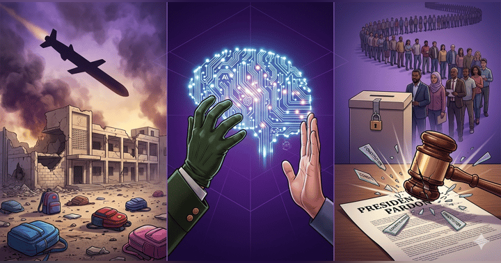 image for The Iran War, AI's Moral Reckoning, and Why the Pardon System Is Broken: Connecting the Dots on America's Worst Week