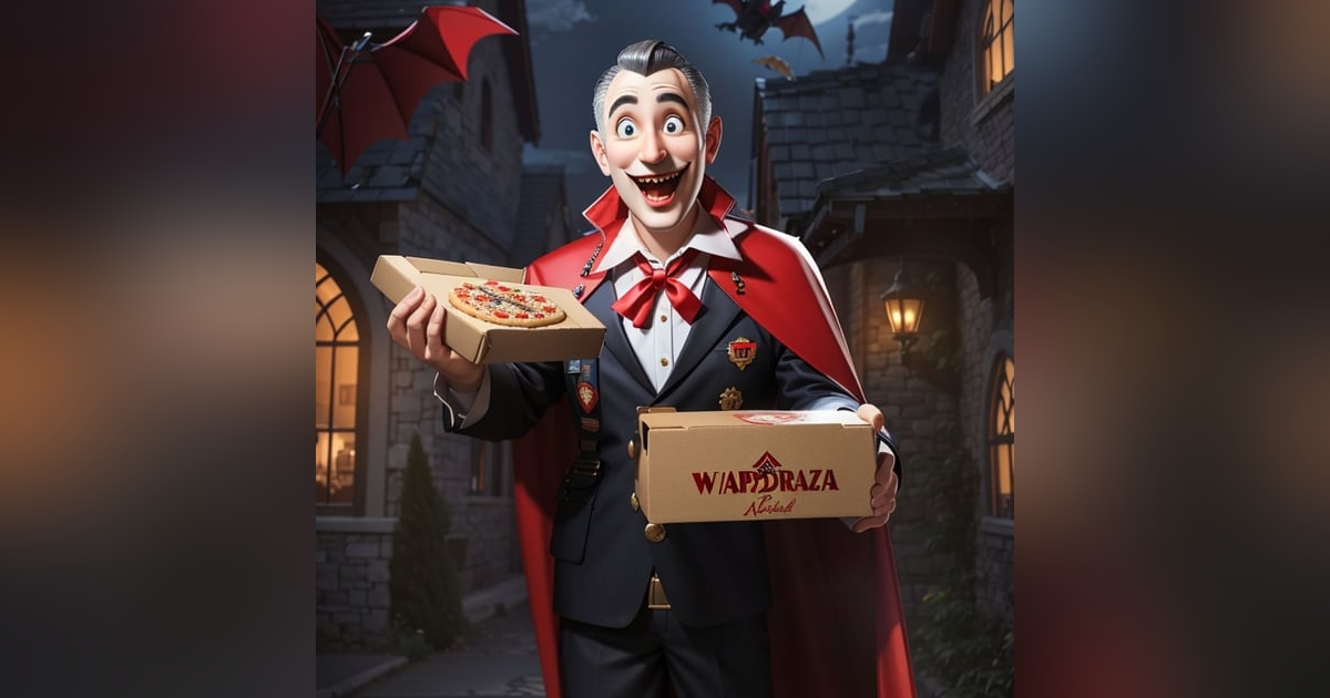 "Pizza and Fangs: Bob's Hilarious Encounter with Dracula "Pizza and Fangs: Bob's Hilarious Encounter with Dracula