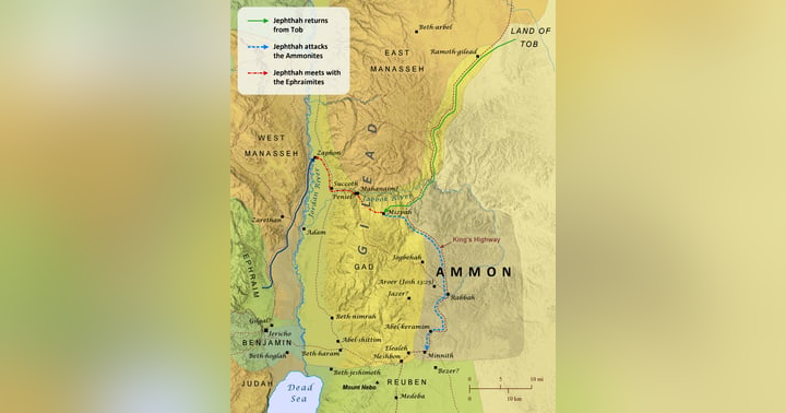 image for Map - Jephthah Fights the Ammonites