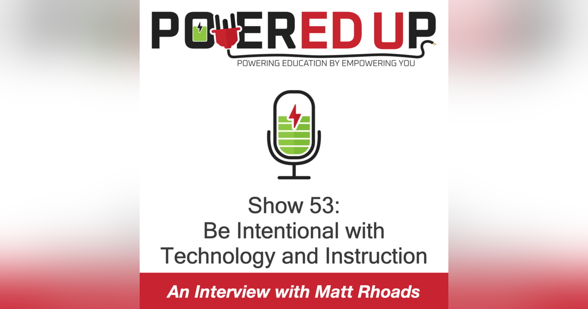 Show 53: Be Intentional with Technology and Instruction Show 53: Be Intentional with Technology and Instruction