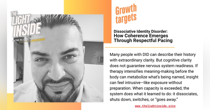 image for Dissociative Identity Disorder: How Coherence Emerges Through Respectful Pacing