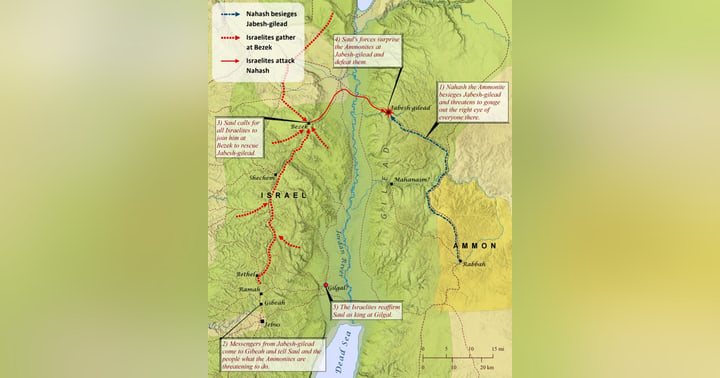 image for Map - Saul Fights the Ammonites
