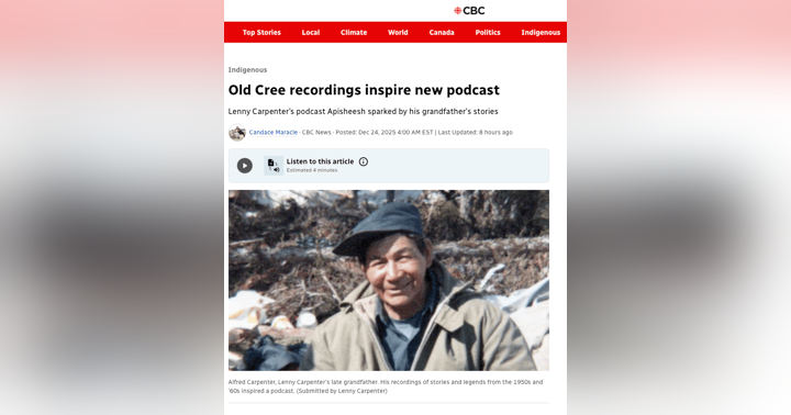 image for CBC Indigenous story on the podcast