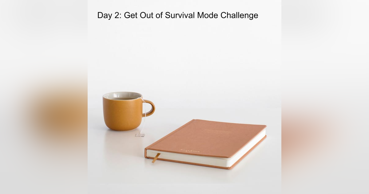 Day 2: Get Out of Survival Mode Challenge Day 2: Get Out of Survival Mode Challenge