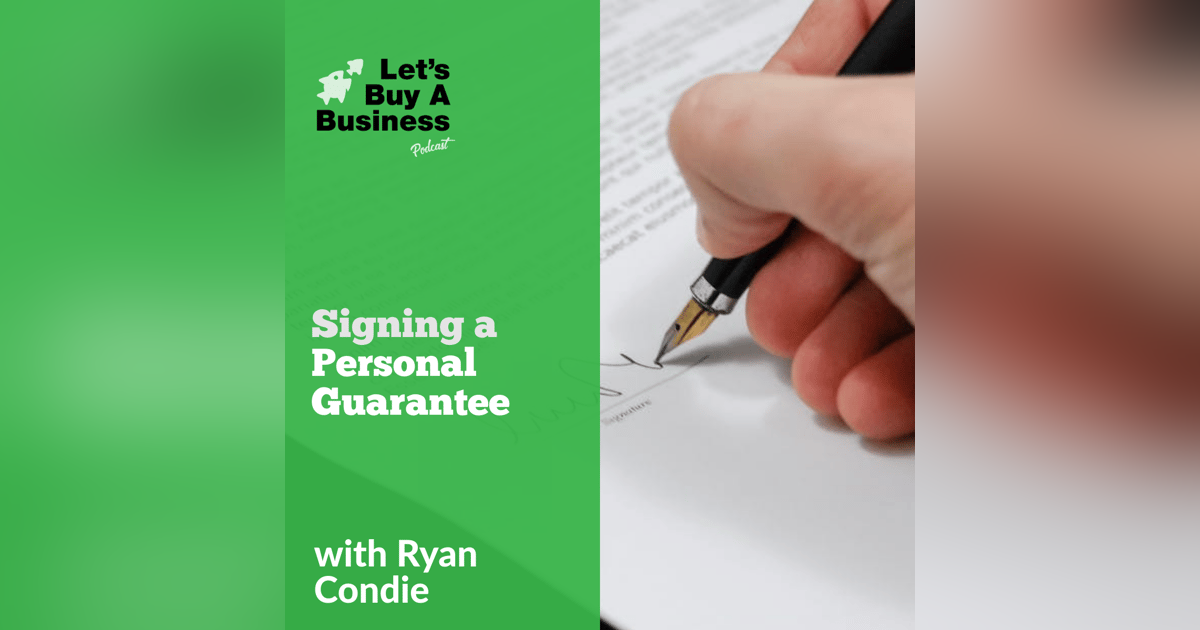 Signing a Personal Guarantee Signing a Personal Guarantee