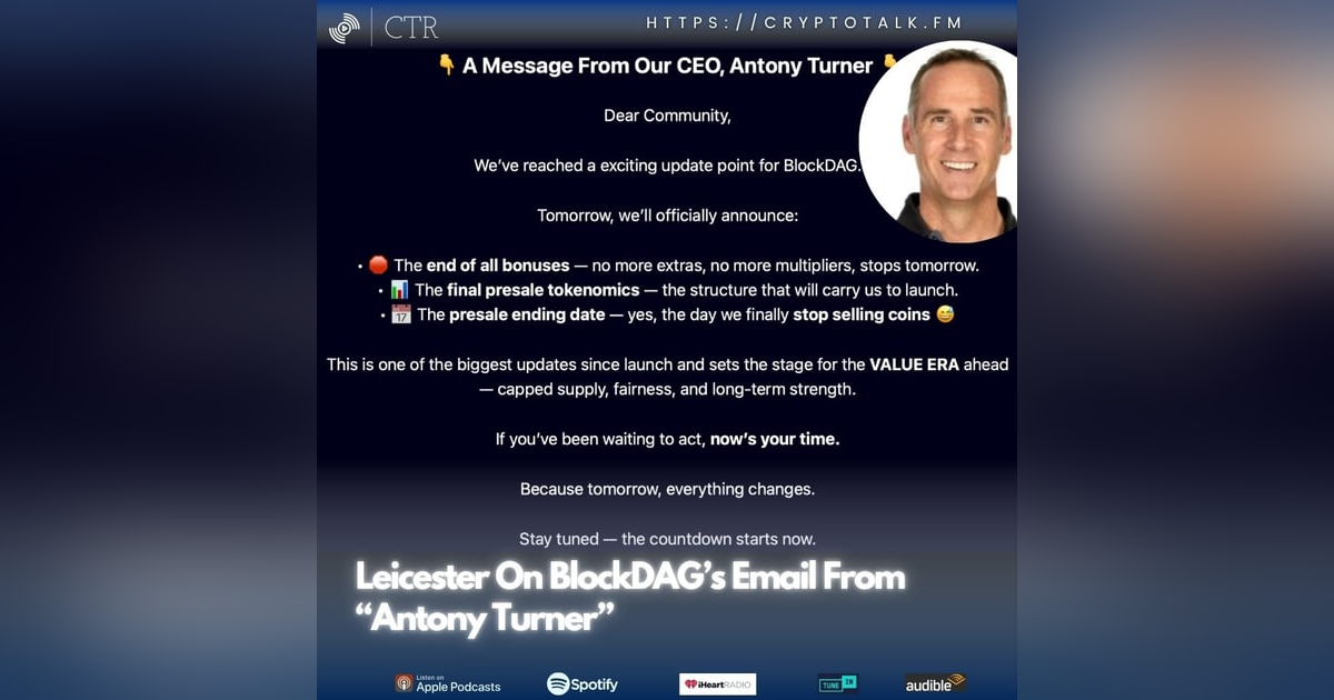 Leicester On #BlockDAG’s Email From “Antony Turner” (OOC) Leicester On #BlockDAG’s Email From “Antony Turner” (OOC)