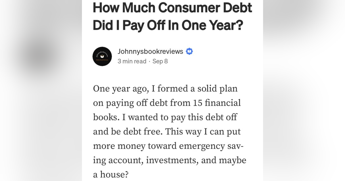 78. How Much Consumer Debt Did I Pay Off In One Year? 78. How Much Consumer Debt Did I Pay Off In One Year?