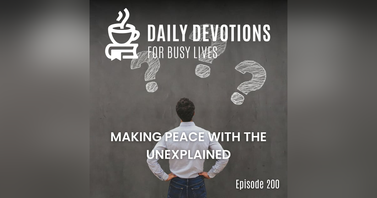 Making Peace with the Unexplained Making Peace with the Unexplained