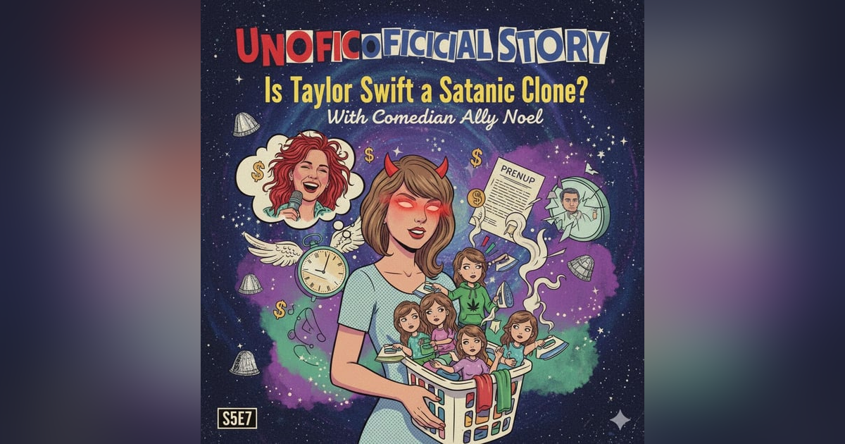 S5E7 Is Taylor Swift a Satanic Clones? With Comedian Ally Noel S5E7 Is Taylor Swift a Satanic Clones? With Comedian Ally Noel