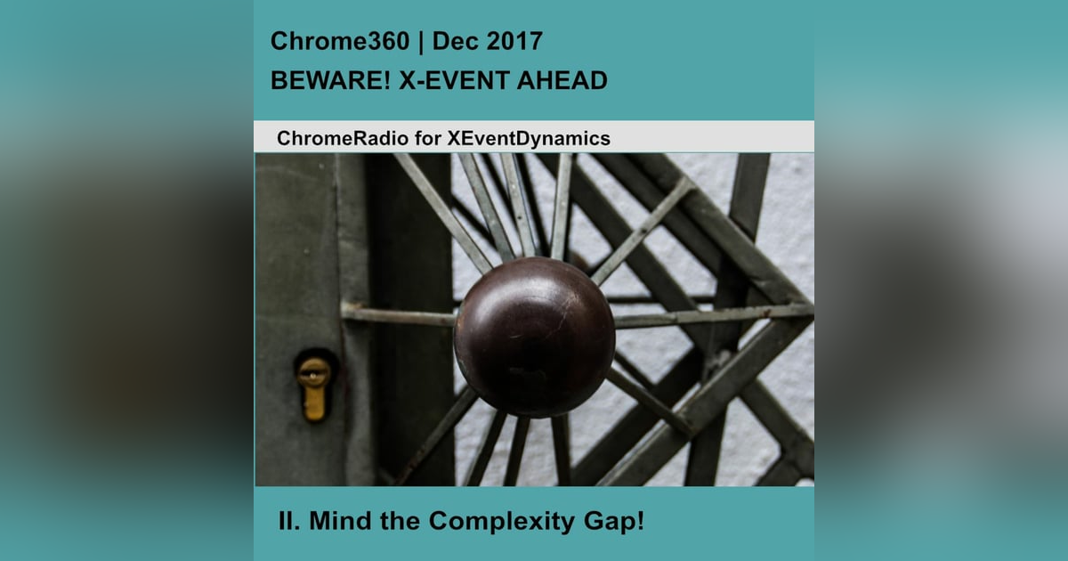 Chrome360 | BEWARE! X-EVENT AHEAD | Mind the Complexity Gap | John Casti Chrome360 | BEWARE! X-EVENT AHEAD | Mind the Complexity Gap | John Casti