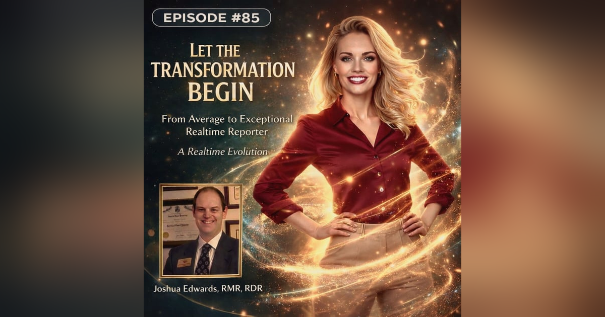 #85 - Transforming from Average to Exceptional High-Stakes Realtime Reporter: Session 1 with Joshua Edwards, RMR, RDR #85 - Transforming from Average to Exceptional High-Stakes Realtime Reporter: Session 1 with Joshua Edwards, RMR, RDR