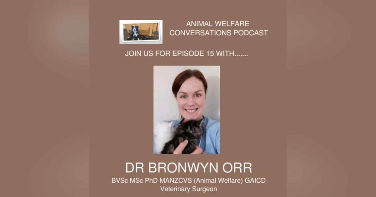 Episode 15 - Dr Bronwyn Orr - Animal Welfare Science Episode 15 - Dr Bronwyn Orr - Animal Welfare Science