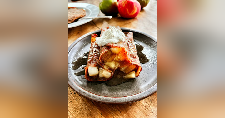 image for Gingerbread Crepes with Apple Pie Filling