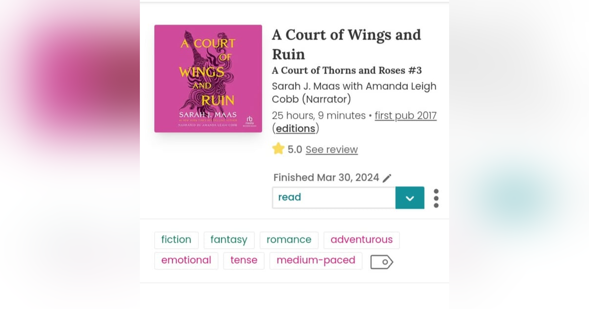 104. A Court of Wings and Ruin 104. A Court of Wings and Ruin