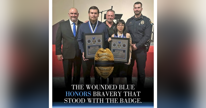 image for The Wounded Blue Honored Two Civilians for Heroic Actions