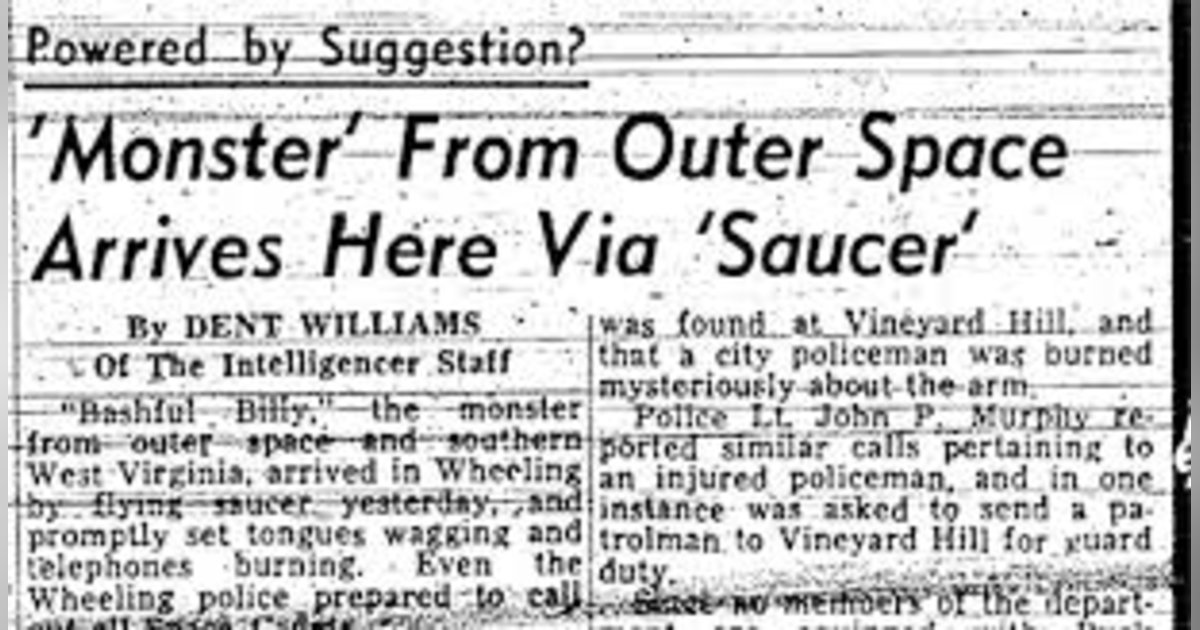 1952: THE YEAR OF THE UFOS (PT 1): THE BRAXTON COUNTY MONSTER 1952: THE YEAR OF THE UFOS (PT 1): THE BRAXTON COUNTY MONSTER