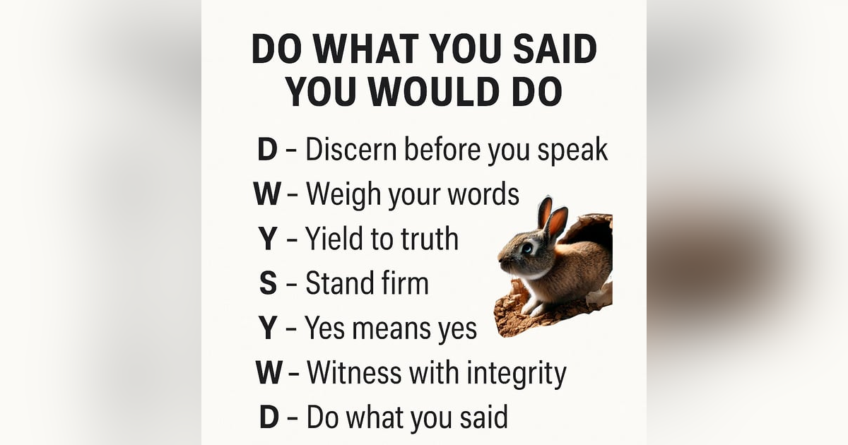 DWYSYWD - Integrity DWYSYWD - Integrity
