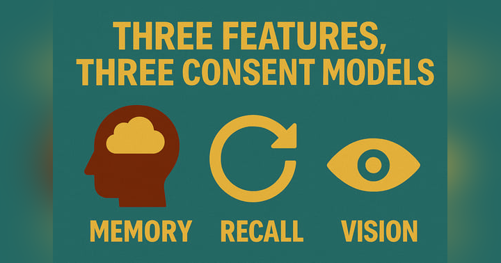 image for Copilot Memory vs. Recall vs. Vision: Three Features, Three Consent Models