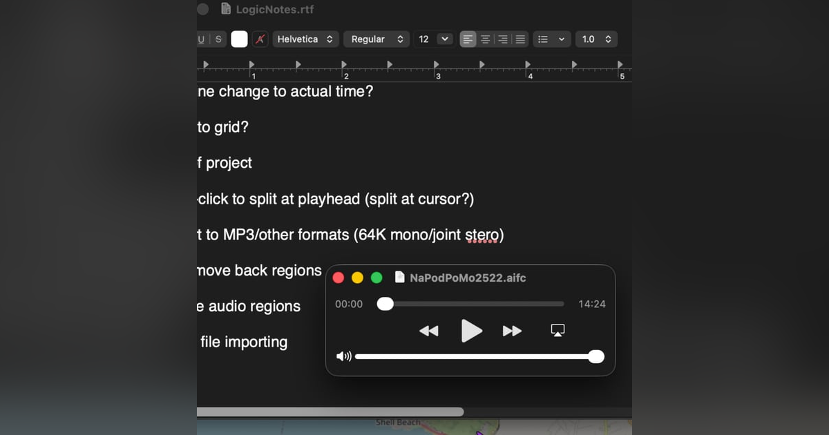 Notes on first use of Logic Pro Notes on first use of Logic Pro