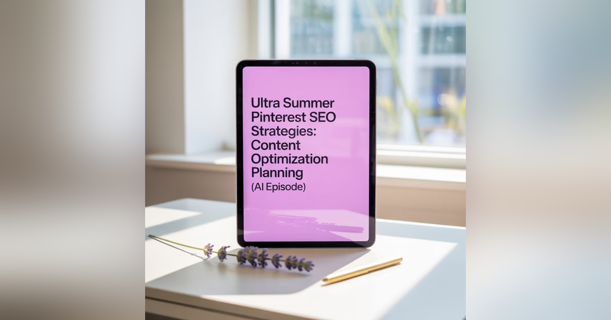 Ultra Summer 2025 Pinterest SEO Strategies: Content Optimization Planning (AI Conversation Summary) Ultra Summer 2025 Pinterest SEO Strategies: Content Optimization Planning (AI Conversation Summary)