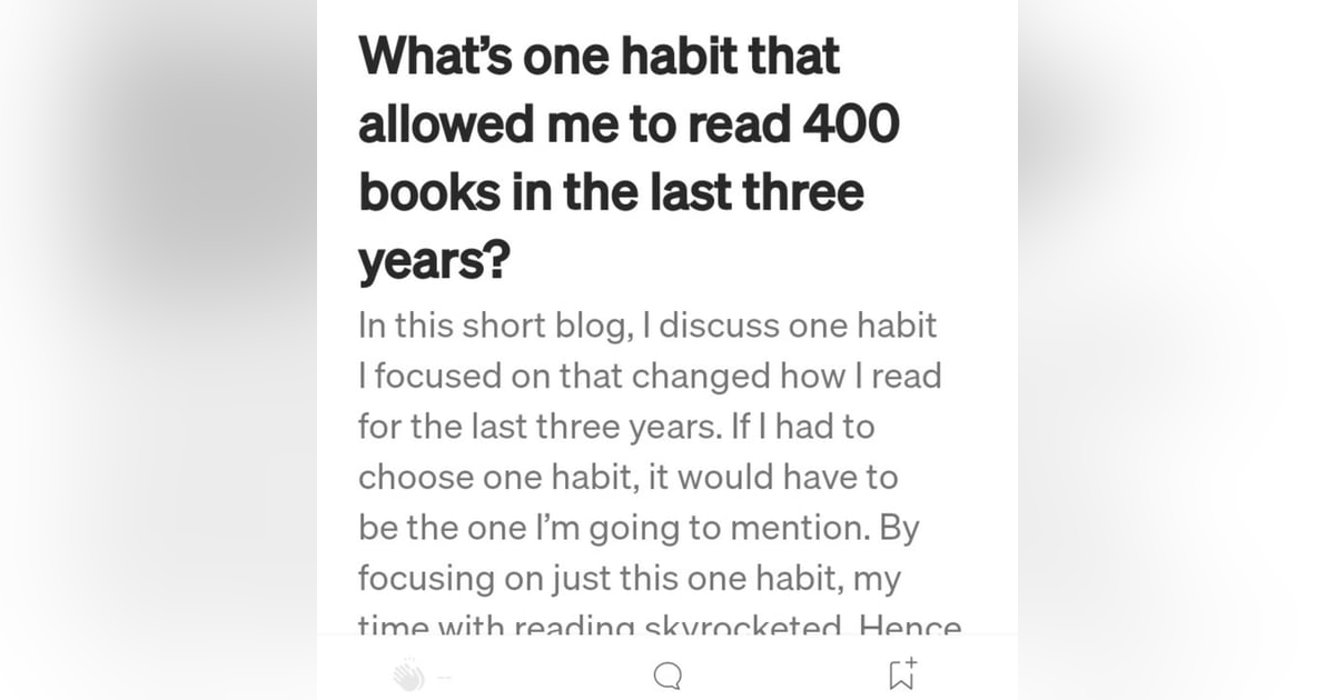 95. How have I read 400 books in the last three years? 95. How have I read 400 books in the last three years?