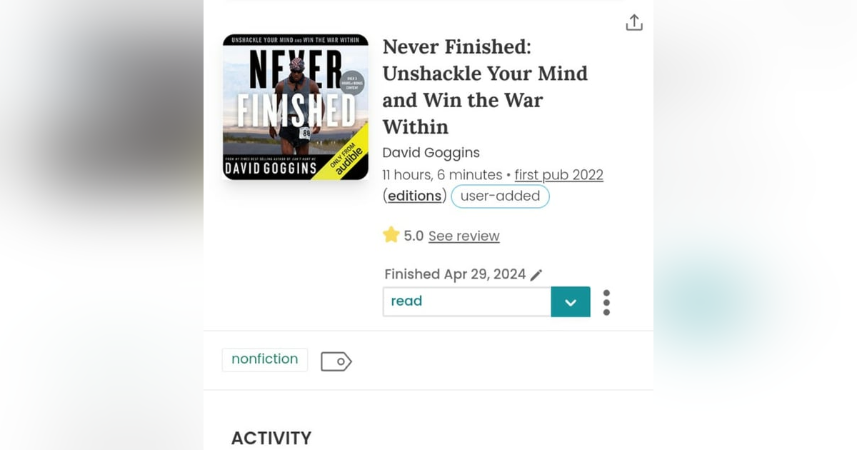 118. Never Finished by David Goggins: Pushing Yourself To The Limit 118. Never Finished by David Goggins: Pushing Yourself To The Limit
