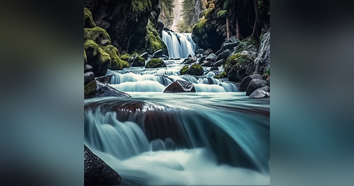The surprising sound of a waterfall from close up The surprising sound of a waterfall from close up