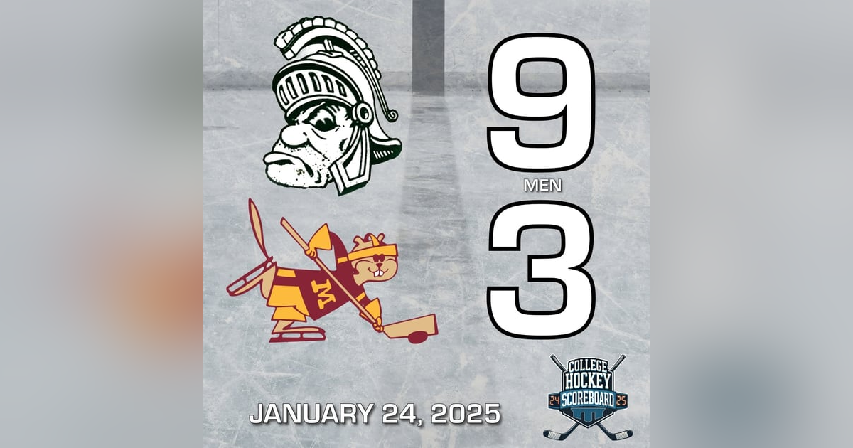 No. 2 Michigan State puts a 9 spot on No. 3 Minnesota; Duluth men beat No. 5 Denver; St. Thomas women sweep Duluth women - CHS 1-24-25 No. 2 Michigan State puts a 9 spot on No. 3 Minnesota; Duluth men beat No. 5 Denver; St. Thomas women sweep Duluth women - CHS 1-24-25