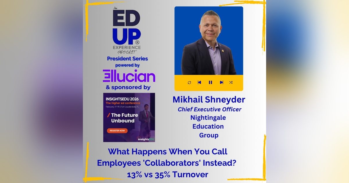 What Happens When You Call Employees 'Collaborators' Instead? 13% vs 35% Turnover - with Mikhail Shneyder, Chief Executive Officer, Nightingale Education Group What Happens When You Call Employees 'Collaborators' Instead? 13% vs 35% Turnover - with Mikhail Shneyder, Chief Executive Officer, Nightingale Education Group