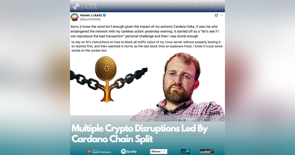 Multiple Crypto Disruptions Led By #Cardano Chain Split; Saylor's Strategy To Liquidate Bitcoin? Multiple Crypto Disruptions Led By #Cardano Chain Split; Saylor's Strategy To Liquidate Bitcoin?