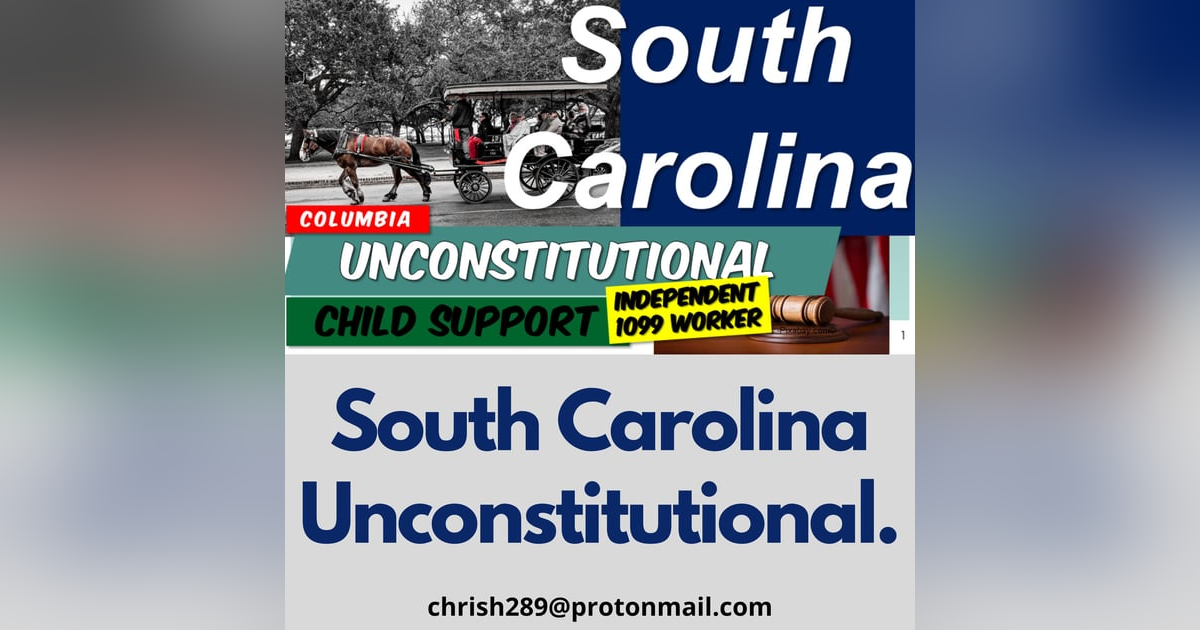Season 6 Episode 1 - Family Court Judges In South Carolina use unconstitutional practices to collect child support. Season 6 Episode 1 - Family Court Judges In South Carolina use unconstitutional practices to collect child support.