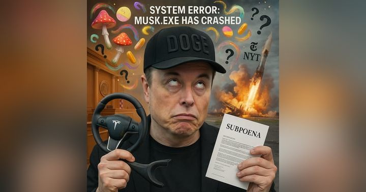 image for Elon’s Meltdown Tour: Lawsuits, Stock Slides, Drugs(?) & a Mysterious Shiner