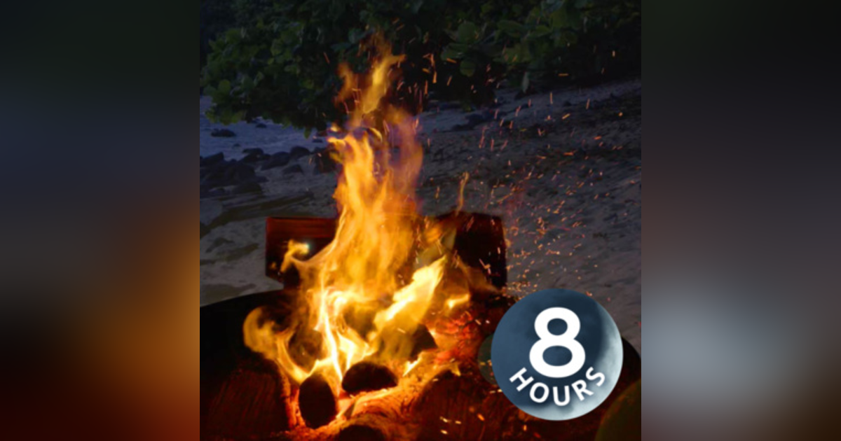 Campfire Sleep Sounds with Ocean Waves Crashing | Relaxing White Noise 8 Hours Campfire Sleep Sounds with Ocean Waves Crashing | Relaxing White Noise 8 Hours