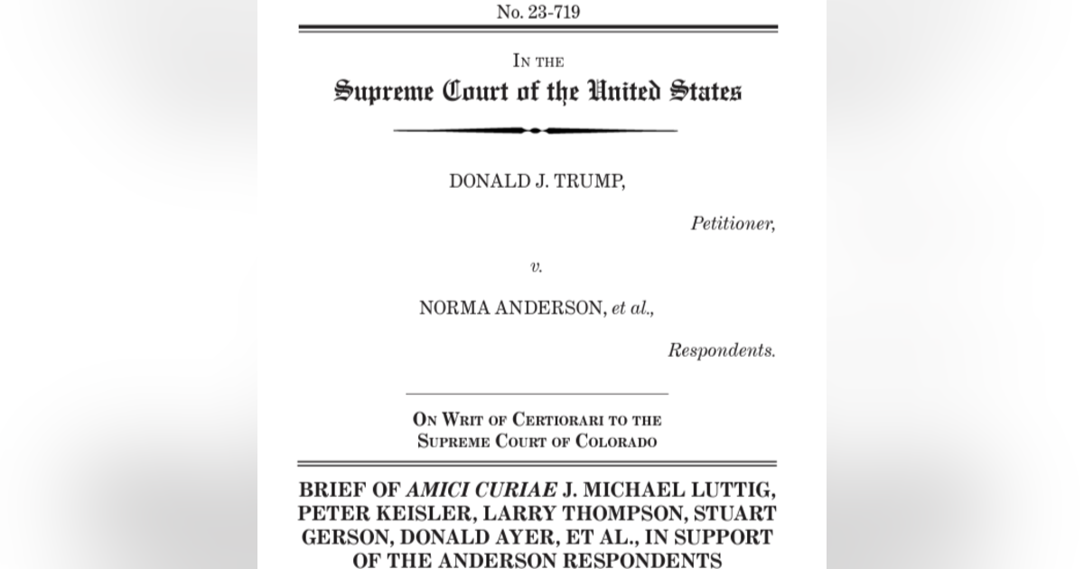 Amicus Briefs and Oral Arguments in the Colorado Ballot Case Amicus Briefs and Oral Arguments in the Colorado Ballot Case