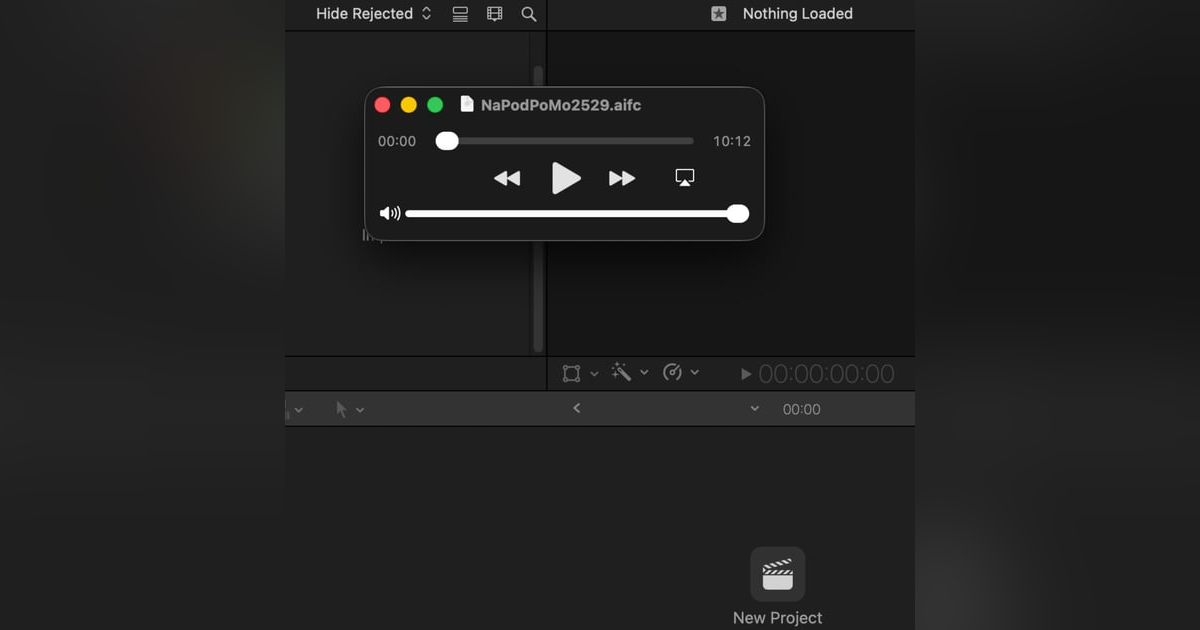 Final Cut Pro first launch Final Cut Pro first launch