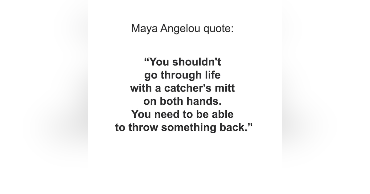 Two Catcher's Mitts: When Giving and Receiving Get Out of Balance Two Catcher's Mitts: When Giving and Receiving Get Out of Balance