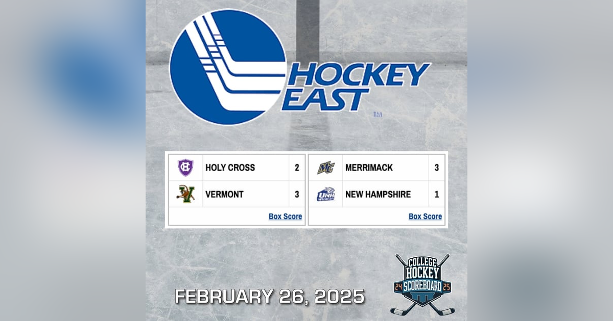 Vermont, Merrimack prevail in first round of Hockey East women's tournament - CHS 2-26-25 Vermont, Merrimack prevail in first round of Hockey East women's tournament - CHS 2-26-25