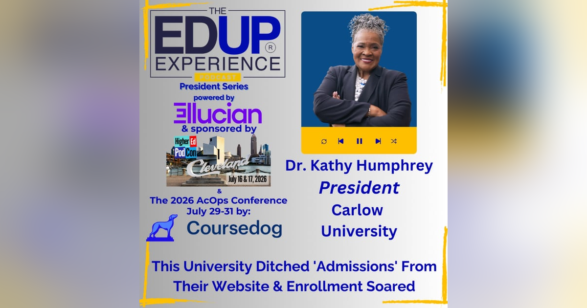 This University Ditched 'Admissions' From Their Website & Enrollment Soared - with Dr. Kathy Humphrey, President, Carlow University This University Ditched 'Admissions' From Their Website & Enrollment Soared - with Dr. Kathy Humphrey, President, Carlow University
