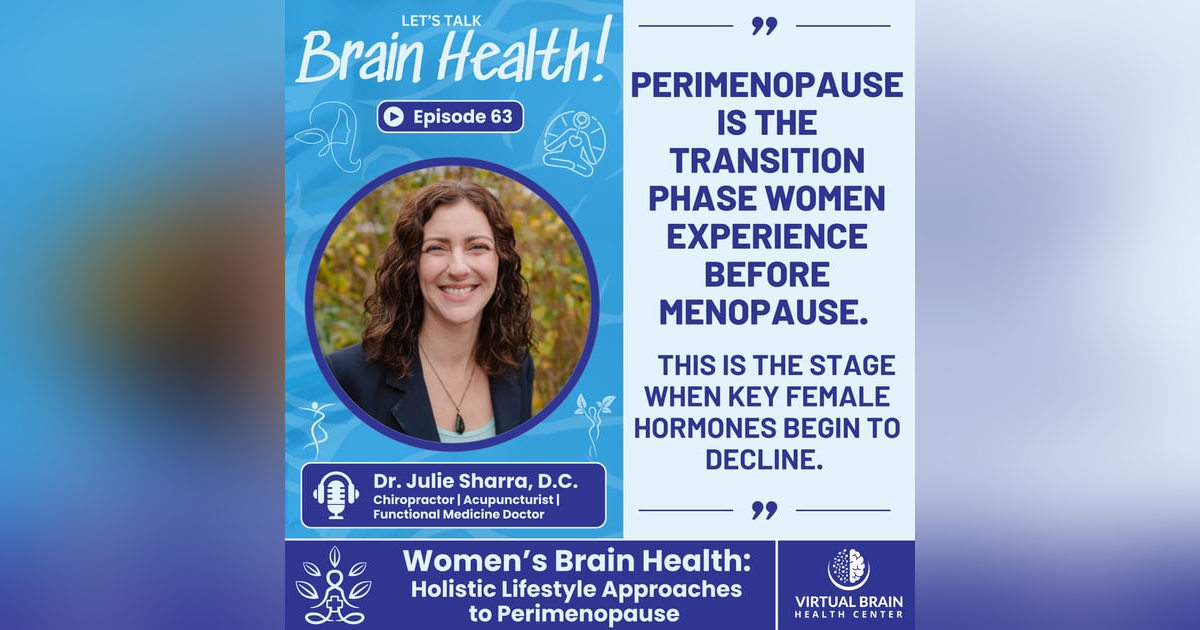 Women’s Brain Health: Holistic Lifestyle Approaches to Perimenopause with Dr. Julie Sharrar, DC Women’s Brain Health: Holistic Lifestyle Approaches to Perimenopause with Dr. Julie Sharrar, DC