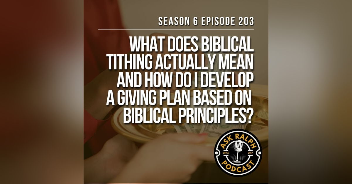 What does biblical tithing actually mean and how do I develop a giving plan based on  biblical principles? What does biblical tithing actually mean and how do I develop a giving plan based on  biblical principles?