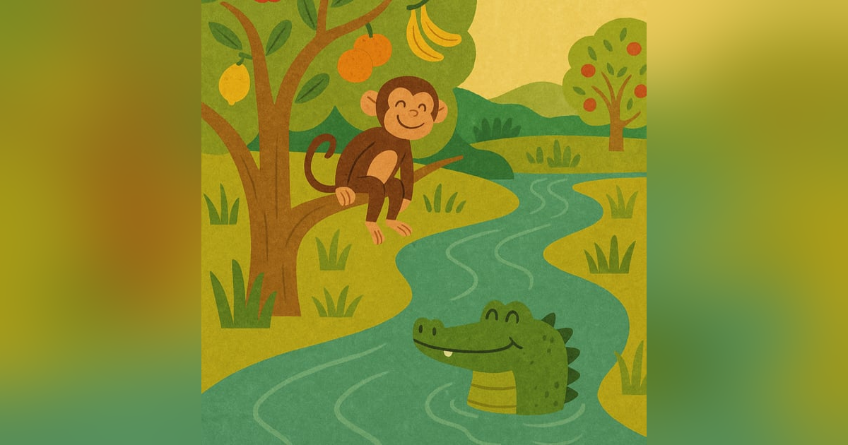 The Monkey and the Crocodile | 猴子與鱷魚 | 中英文雙語故事 | Learn Chinese & English Through Story Listening The Monkey and the Crocodile | 猴子與鱷魚 | 中英文雙語故事 | Learn Chinese & English Through Story Listening